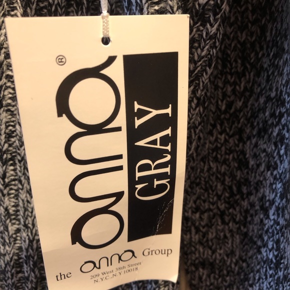 Anna Gray Long Cardigan Sweater  Womens Medium Button Front Black White - Picture 6 of 6